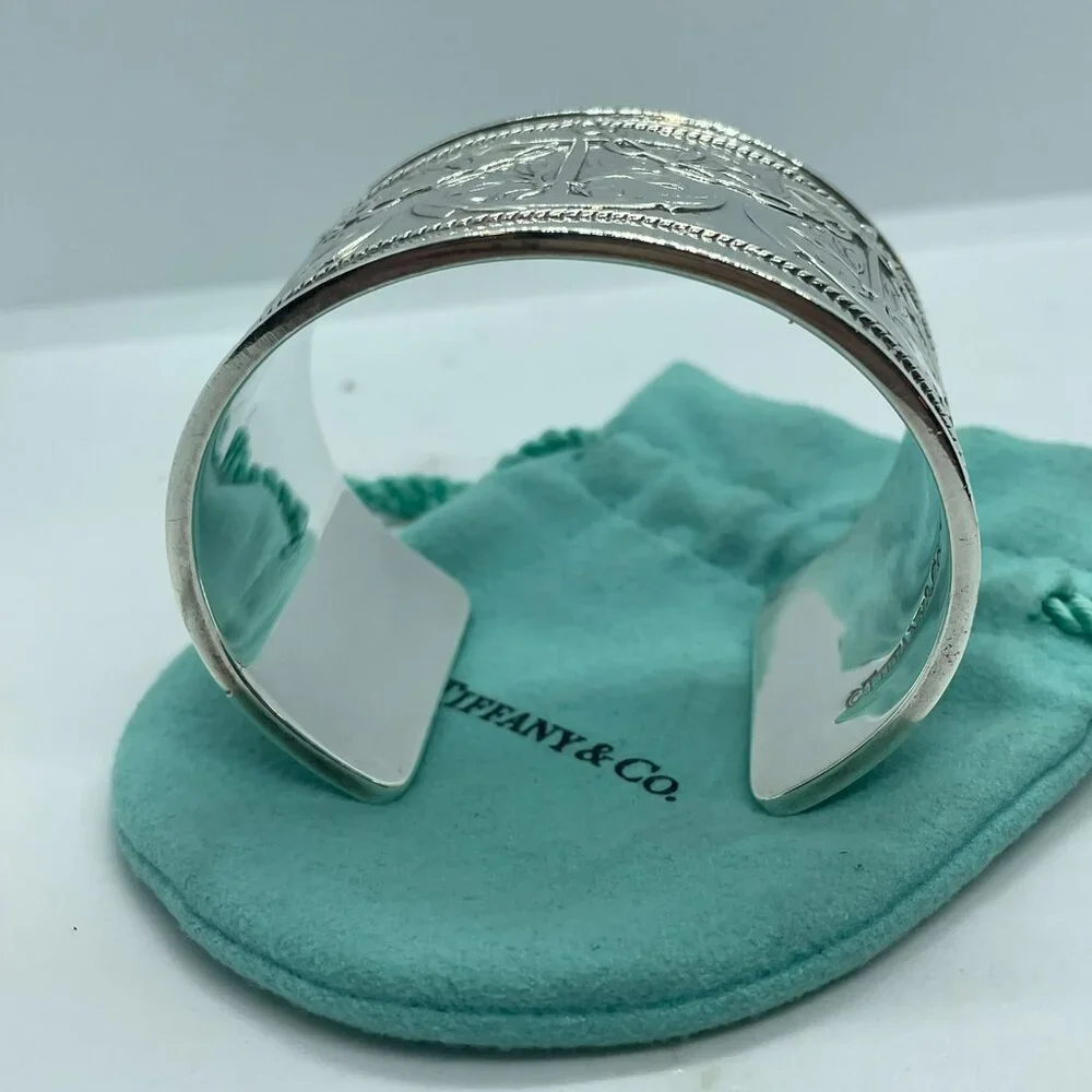 Vintage Tiffany & Co. Makers Anchor Motif Cuff Bracelet Sterling Silver 6.25" - Picture 6 of 16